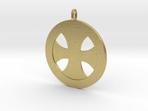 Cross of the templars in Natural Brass