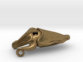 Cuttlefish Pendant in Natural Bronze: Medium