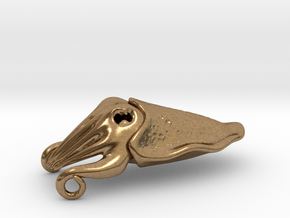Cuttlefish Pendant in Natural Brass: Medium