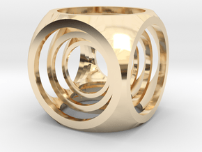 Captive Cubes Pendant in 14K Yellow Gold