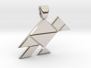 Tangram raven [pendant] in Platinum