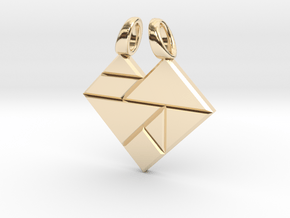 Heart tangram [pendant] in 14k Gold Plated Brass