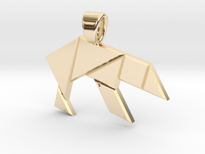 Bear tangram [pendant] in 14k Gold Plated Brass