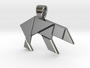 Bear tangram [pendant] in Polished Silver