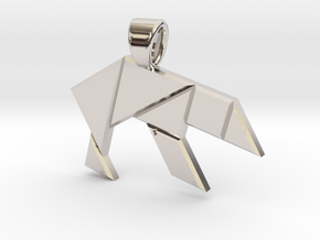 Bear tangram [pendant] in Platinum