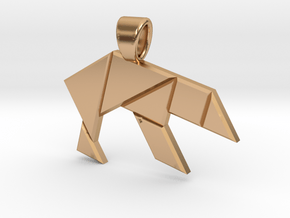 Bear tangram [pendant] in Polished Bronze