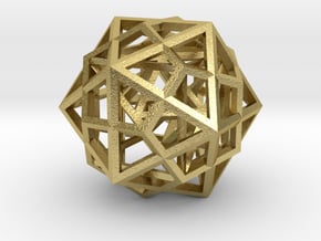 Nested Platonic Solids 3mm in Natural Brass