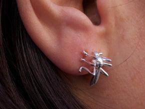 Mosquito Earrings in Natural Silver