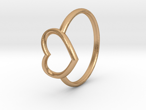 Small Open Heart Ring in Natural Bronze