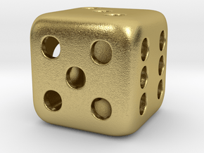 Dice Pendant in Natural Brass