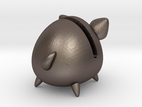 Micro Piggy Bank (Small) in Polished Bronzed Silver Steel