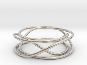 Mobius Wire Ring in Rhodium Plated Brass
