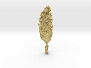 Lemonwood Leaf Pendant in Natural Brass