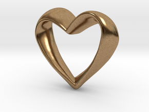 Twisted Heart in Natural Brass