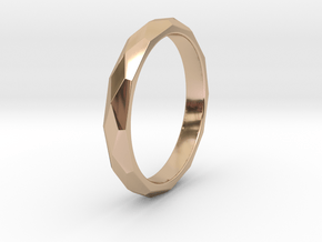 36 Facet Stacker Ring in 14k Rose Gold Plated Brass: 8 / 56.75