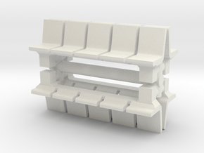Platform Seats (x4) 1/87 in White Natural Versatile Plastic