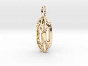 Chloroplast Pendant - Science Jewelry in 14k Gold Plated Brass
