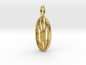 Chloroplast Pendant - Science Jewelry in Polished Brass