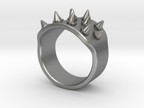 Spiked Armor Ring_A in Natural Silver: 5 / 49