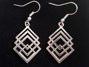 Geometrical earrings no.1 in Polished Silver: Small