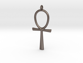 Egyptian Ankh Pendant in Polished Bronzed-Silver Steel