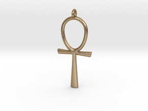 Egyptian Ankh Pendant in Polished Gold Steel