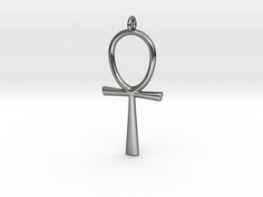 Egyptian Ankh Pendant in Polished Silver