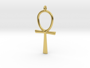 Egyptian Ankh Pendant in Polished Brass