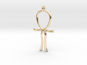 Lemurian Ankh Pendant in 14K Yellow Gold