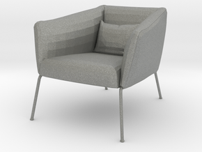 Miniature 1:12 Arcmchair in Gray PA12: 1:12
