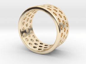 Round Holes Ring_A in 14K Yellow Gold: 5 / 49