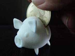 Micro Piggy Bank (Small) in White Natural Versatile Plastic