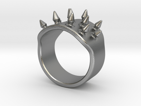 Spiked Armor Ring_B in Natural Silver: 5 / 49