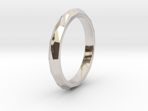 48 Facet Stacker Ring in Rhodium Plated Brass
