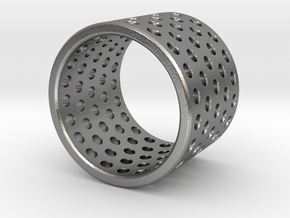 Round Holes Ring_B in Natural Silver: 5 / 49