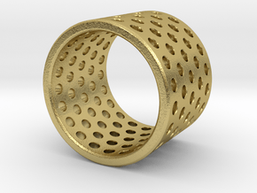 Round Holes Ring_B in Natural Brass: 5 / 49