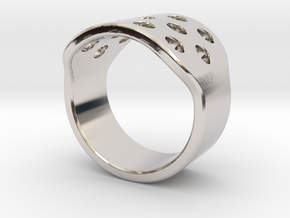 Round Holes Ring_C in Rhodium Plated Brass: 5 / 49
