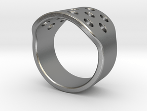 Round Holes Ring_C in Natural Silver: 5 / 49