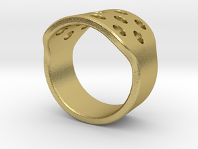 Round Holes Ring_C in Natural Brass: 5 / 49