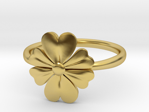 One Simple Flower (ring) in Polished Brass: 9.5 / 60.25