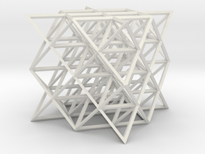64 tetrahedrons, rhombic struts in White Natural Versatile Plastic