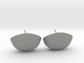 Cup Earring Pair  in Gray PA12
