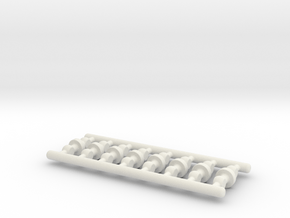 Pen Refill Connector (short): 3mm Tube Type in White Natural Versatile Plastic