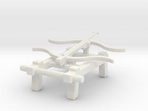  Chinese siege weapons twin bow crossbow 2 1/72  in White Natural Versatile Plastic