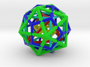 Nested Platonic solids, color, octahedron center in Natural Full Color Sandstone
