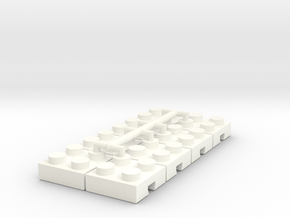 Adapter for Lego-Fischertechnik 2x2-8 in White Processed Versatile Plastic