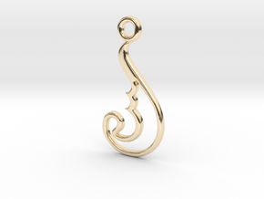 Georgian Alpha Omega Pendant - Modern Mkhedruli 2 in 14K Yellow Gold