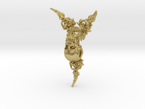 Skull Pendant | Devil Within in Natural Brass