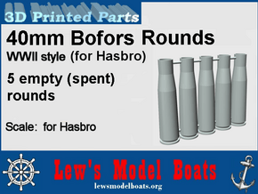 Hasbro-40mm-Bofors-rounds-2-5empties in White Natural Versatile Plastic: Medium