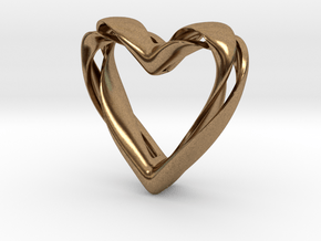 Twisted Heart pendant in Natural Brass